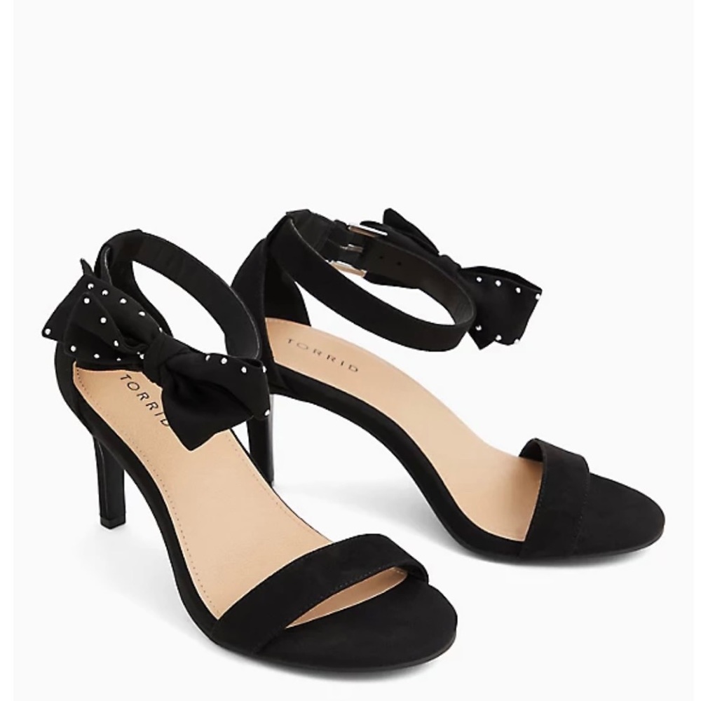 Torrid Faux Suede Ankle Bow Stiletto Heel